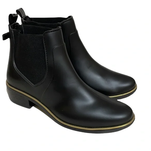 Kate Spade Sedgwick Black Rubber Rain Ankle Boots Size 9 - Picture 5 of 16